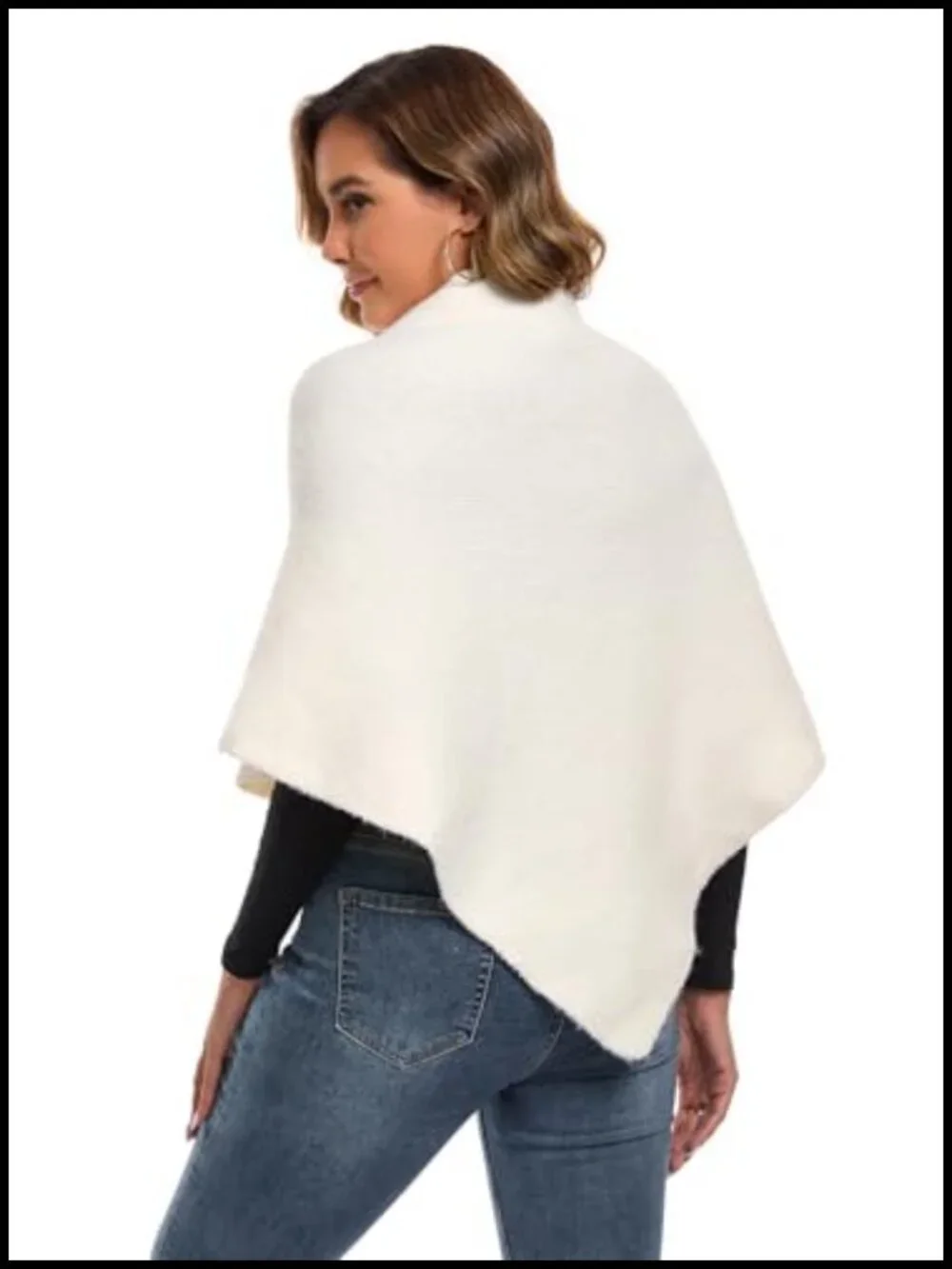 Women's Knit Pashmina Shawl Wrap Sweater Cardigan Cape Winter Shoulder Scarf